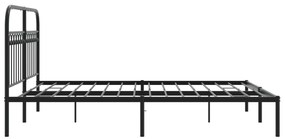 Estrutura de cama com cabeceira 160x200 cm metal preto