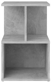 Mesas de cabeceira 2 pcs 35x35x55 cm contrapl. cinzento cimento