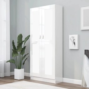 vidaXL Estante 82,5x30,5x185,5cm derivados de madeira branco brilhante
