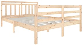 Estrutura de cama casal 135x190 cm madeira maciça