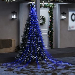 vidaXL Iluminação p/ árvore de Natal 320 luzes LED 375 cm azul