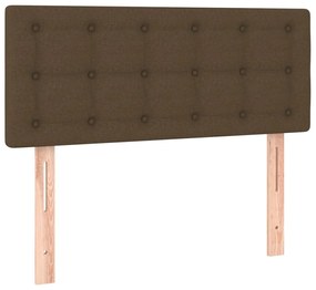 Cama box spring c/ colchão/LED 120x200cm tecido castanho-escuro