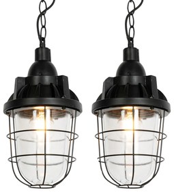 Conjunto de 2 Pendentes Industriais Pretos - Cabin