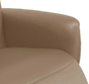 Cadeira reclinável com apoio de pés couro artificial cappuccino