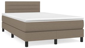 vidaXL Cama boxspring c/ colchão 120x190cm tecido castanho-acinzentado