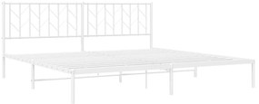 Estrutura de cama com cabeceira 200x200 cm metal branco