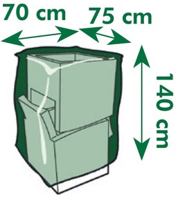 Capa para 2 cadeiras empilhadas de jardim 140x75x70 cm