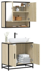 vidaXL 2 pcs conj. móveis casa banho derivados madeira carvalho sonoma