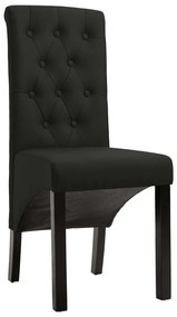 Cadeiras de jantar 4 pcs tecido preto