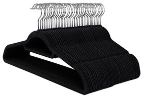 Conjunto de 50 Cabides de veludo 45 x 23,5 x 0,6 cm Pretos