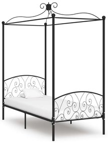 vidaXL Estrutura de cama com dossel 100x200 cm metal preto