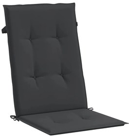 Almofadões para cadeiras altas de jardim 2 pcs tecido preto