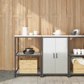 vidaXL Conjunto de Armazenamento de Cozinha com prateleira 2 pcs Prata