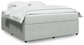 vidaXL Cama com molas/colchão 180x200 cm veludo cinzento-claro