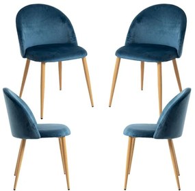Pack 4 Cadeiras Vint Veludo - Azul