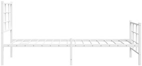 Estrutura de cama com cabeceira e pés 80x200 cm metal branco