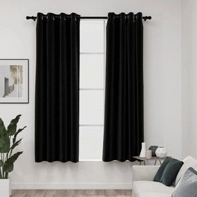 vidaXL Cortinas opacas aspeto linho 2 pcs 140x175 cm antracite