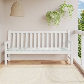 vidaXL Almofadão para banco de jardim 200x50x4 cm tecido padrão folhas