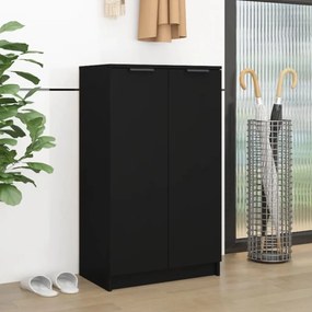 vidaXL Sapateira 59x35x100 cm derivados de madeira preto