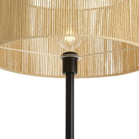 Simplo Floor Lamp: Black Frame with Beige Paper Rope Shade (50/50/25)