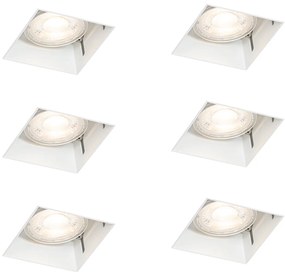Conjunto de 6 Focos Embutidos Brancos GU10 50mm Sem Moldura - Oneon