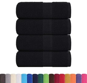 Toalhas de bidé 4 pcs 30x50 cm 360 gsm 100% algodão preto