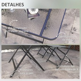Conjunto de Refeição Mesa e 4 Cadeiras Dobráveis Conjunto de Refeição