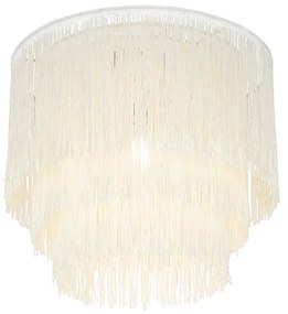 Candeeiro de teto oriental dourado com aba dourado com franjas - Franxa