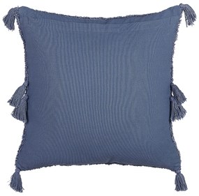 Conjunto de 2 almofadas decorativas tufadas em algodão azul 45 x 45 cm AVIUM Beliani