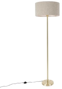 Luminária de pé latão com abajur taupe 50 cm - Simplo Design,Moderno