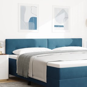 Cabeceira LED vidaXL Almofadada Azul Escuro 100 cm Veludo