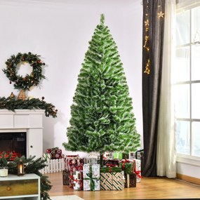 Árvore de Natal Artificial 210cm com 968 Ramos e Suporte de Metal Árvore de Natal para Decoração de Interior Sala de Estar Festas Ø100x210 cm Verde