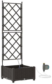 Jardineiras de Jardim 1 pc Castanho 40 x 40 x 126 cm Plástico