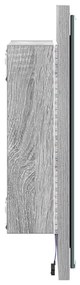 Espelho de Casa de Banho LED Cinza Sonoma 40x8.5x37 cm Madeira de Enge