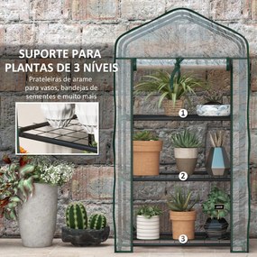 Estufa de Jardim de 3 Níveis Estufa de Terraço com 3 Prateleiras 1 Por