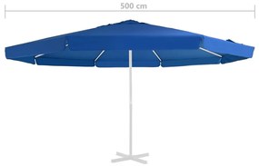 Tecido de substituição p/ guarda-sol exterior 500 cm azul-ciano