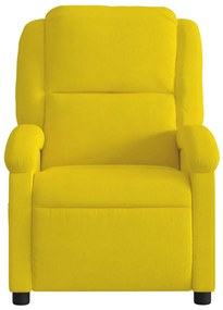 Poltrona de massagens reclinável veludo amarelo