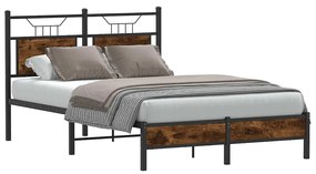 Estrutura de cama s/ colchão derivados madeira carvalho fumado