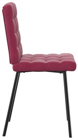 Cadeiras de jantar 6 pcs veludo vermelho tinto