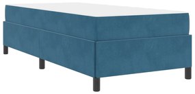 vidaXL Estrutura da Cama com colchão Azul Escuro 90 x 190 cm tecido