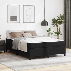 vidaXL Estrutura da Cama com colchão Preto 140 x 200 cm tecido