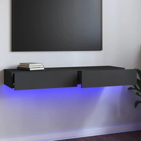 832865 vidaXL Móvel de TV com luzes LED 120x35x15,5 cm cinzento