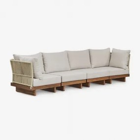 Sofá Modular De Jardim De 4 Peças Com 2 Cadeirões De Canto Em Madeira De Acácia Dailin Castanho Acácia - Sklum