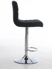 Banco de bar Peru em tecido 46 x 94-114 x 47 cm Preto