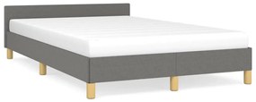 vidaXL Estrutura de cama sem colchão cinza escuro 120x190 cm tecido