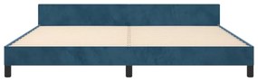 Estrutura de cama c/ cabeceira 200x200 cm veludo azul-escuro