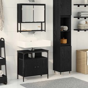 vidaXL Conjunto de Móveis para Banheiro 2 pcs Preto 60 x 30 x 60 cm