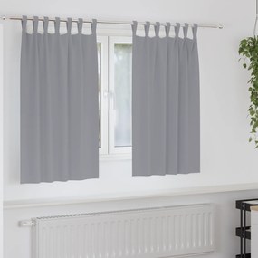 Cortinas opacas 2 pcs Cinzento-claro 140 x 140 cm Poliéster