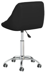 Cadeiras de jantar giratórias 2 pcs couro artificial preto
