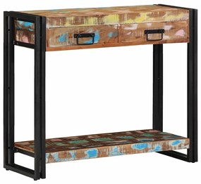 Mesa de Consola vidaXL Multicolorida em Madeira recuperada e Metal